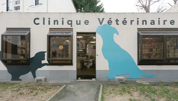 La devanture de la clinique vétérinaire des Alouettes à Nanterre